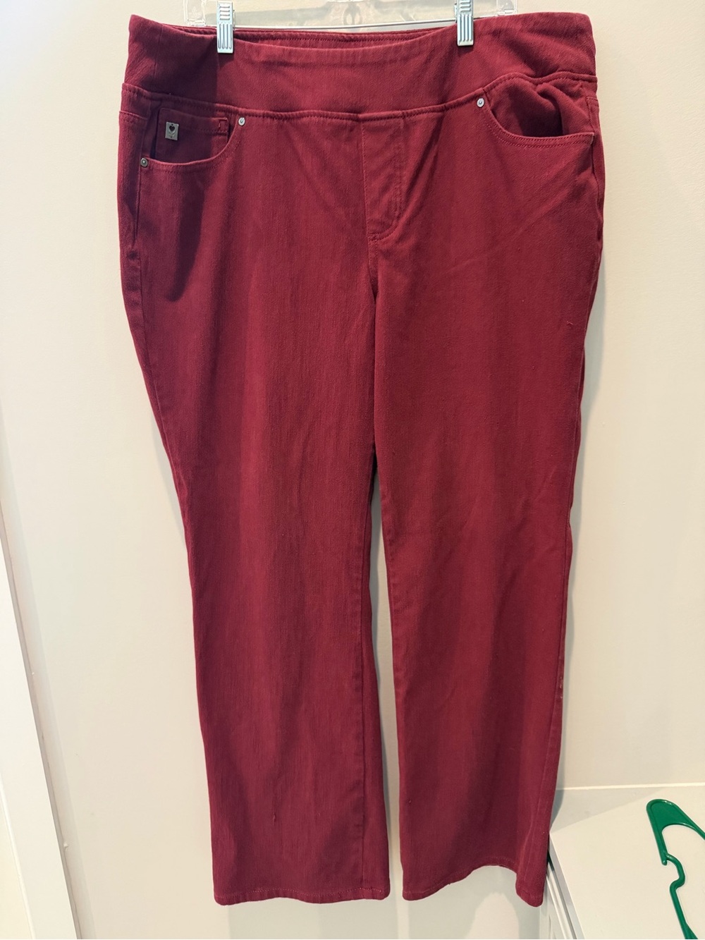 Belle by Kim Gravel Women's plus 22 Stretch Pull-On Pants in Wine pajama soft